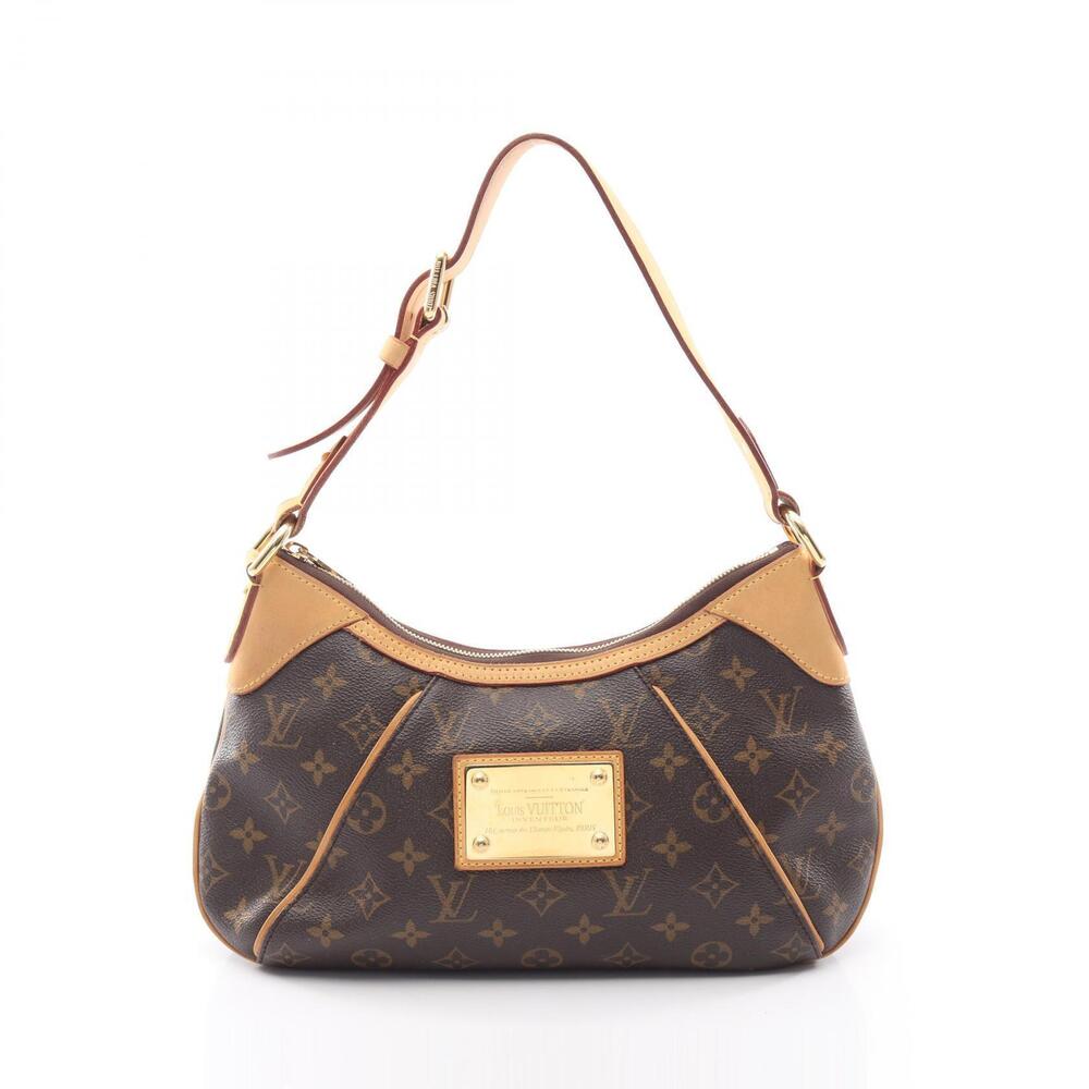 Louis Vuitton Thames Canvas Leather Monogram Shoulder Bag Brown
